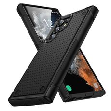 Per Samsung Galaxy S22 Ultra 5G PC + TPU Custodia protettiva antiurto per telefono (nero + nero)