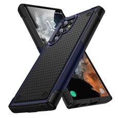 Per Samsung Galaxy S22 Ultra 5G PC + TPU Custodia protettiva antiurto per telefono (blu + nero)