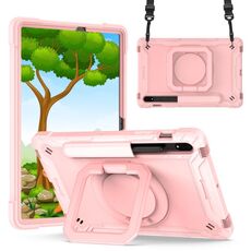 Per Samsung Galaxy Tab S7 / S8 Silicone + Custodia per tablet con supporto per PC (oro rosa)