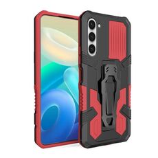 Per Samsung Galaxy S23+ 5G Armor Warrior Custodia antiurto per PC + TPU (rosso)