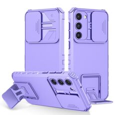 Per Samsung Galaxy S23 + 5G supporto stereoscopico custodia per telefono scorrevole camshield (viola)