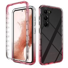 Per Samsung Galaxy S23+ 5G Custodia protettiva per telefono in TPU trasparente a colori sfumati + PC (rosa)