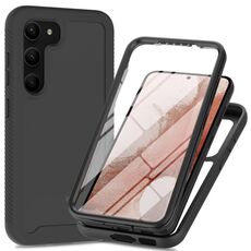Per Samsung Galaxy S23 + 5G Custodia protettiva per telefono trasparente integrata a due strati in TPU + PC + PET (nero)