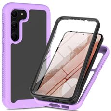 Per Samsung Galaxy S23 + 5G Custodia protettiva per telefono trasparente integrata a due strati in TPU + PC + PET (viola)