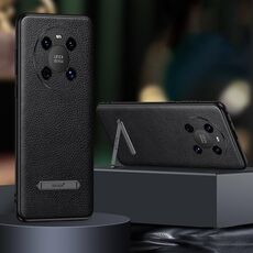 Per Huawei Mate 40 SULADA Cover posteriore in pelle con staffa invisibile (nero)