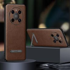 Per Huawei Mate 40 SULADA Custodia per telefono con cover posteriore in pelle con staffa invisibile (marrone)