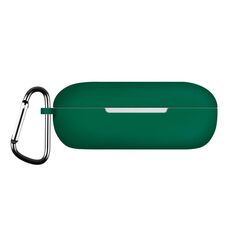 Custodia in silicone per auricolari Bluetooth di colore puro per Huawei FreeBuds SE con gancio (verde scuro)
