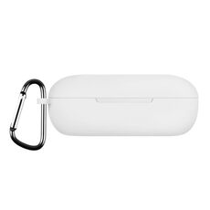 Custodia in silicone per auricolari Bluetooth di colore puro per Huawei FreeBuds SE con gancio (bianco)