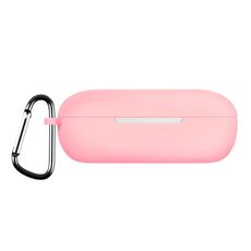 Custodia in silicone per auricolari Bluetooth di colore puro per Huawei FreeBuds SE con gancio (rosa)