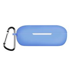 Custodia in silicone per auricolari Bluetooth di colore puro per Huawei FreeBuds SE con gancio (cielo blu)