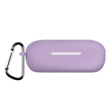 Custodia in silicone per auricolari Bluetooth di colore puro per Huawei FreeBuds SE con gancio (viola)
