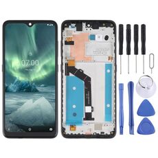 Schermo LCD originale per Nokia 7.2 / 6.2 Digitizer Assemblaggio completo con cornice (nero)