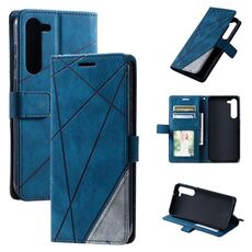 Per Samsung Galaxy S23 + 5G Skin Feel Custodia in pelle per splicing (blu)