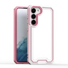 Per Samsung Galaxy S23 + 5G Armor Custodia per telefono TPU + PC bicolore (bianco + rosa)
