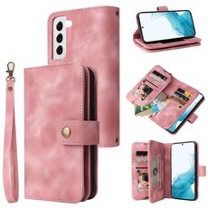 Per Samsung Galaxy S22 5G Custodia per cellulare multifunzionale in pelle con cerniera per slot per schede (oro rosa)