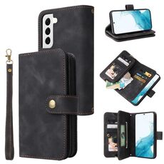 Per Samsung Galaxy S22 5G Custodia per cellulare multifunzionale in pelle con cerniera per slot per schede (nero)