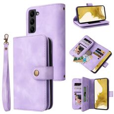 Per Samsung Galaxy S23+ 5G Custodia per telefono in pelle con cerniera per slot per schede multifunzionale (viola)