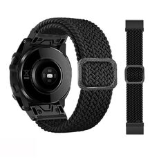 Per Garmin Fenix 7X cinturino regolabile in nylon intrecciato elastico (nero)