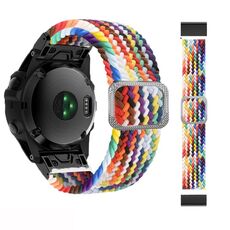 Per Garmin Fenix 7X Cinturino elastico intrecciato in nylon regolabile (Rainbow 01)