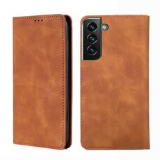 Per Samsung Galaxy S23+ 5G Skin Feel Custodia magnetica orizzontale in pelle con vibrazione (marrone chiaro)