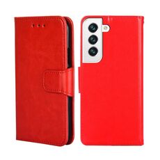 Per Samsung Galaxy S23 + 5G Custodia in pelle con struttura in cristallo (rosso)