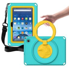 Custodia per tablet antiurto per Amazon Kindle Fire HD7 2022 EVA + PC con telaio impermeabile (verde ghiaccio)