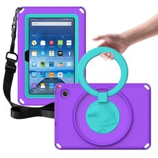 Custodia per tablet antiurto per Amazon Kindle Fire HD7 2022 EVA + PC con telaio impermeabile (viola)