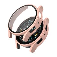 Per Samsung Galaxy Watch5 PC smerigliato + custodia protettiva per orologio integrata con pellicola temperata (rosa)