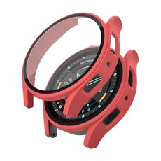 Per Samsung Galaxy Watch5 PC smerigliato + custodia protettiva per orologio integrata con pellicola temperata (rosso)