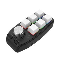 Tastiera meccanica personalizzata RGB wireless Bluetooth 6 tasti 1 tastiera di gioco di programmazione manopola (bianca)