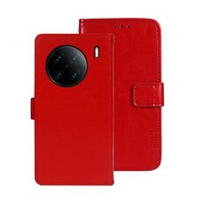 Per vivo X90 Pro+ idewei Custodia per telefono in pelle Crazy Horse Texture (rosso)