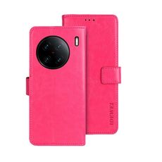 Custodia in pelle per vivo X90 Pro+ idewei Crazy Horse Texture (rosa rossa)