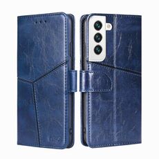 Per Samsung Galaxy S23 5G Custodia per cellulare orizzontale in pelle con cuciture geometriche (blu)