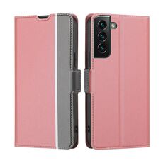 Per Samsung Galaxy S23+ 5G Custodia per cellulare in pelle con bottoni laterali in tessuto twill (rosa)