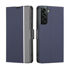 Per Samsung Galaxy S23+ 5G Custodia per telefono in pelle con bottoni laterali in tessuto twill (blu)