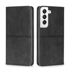 Per Samsung Galaxy S23+ 5G Custodia per telefono in pelle con vibrazione orizzontale magnetica a forma di mucca (nero)