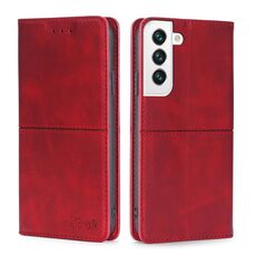 Per Samsung Galaxy S23+ 5G Custodia per telefono in pelle a vibrazione orizzontale magnetica con trama di mucca (rosso)