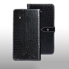 Per Alcatel 1 Ultra idewei Custodia per cellulare in pelle di coccodrillo (nera)