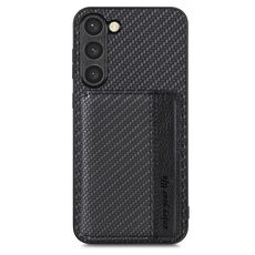 Per Samsung Galaxy S23 + 5G Custodia per telefono con borsa magnetica in fibra di carbonio (nero)