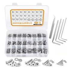 940 PCS/Set M2/M3/M4/M5 Viti a testa piatta con esagono incassato Guarnizione Anello Set