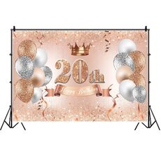 MDN12118 1.5m x 1m Rose Golden Balloon Festa di compleanno Sfondo Panno Fotografia Foto Panno pittorico