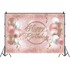 MDN12138 1.5m x 1m Rose Golden Balloon Festa di compleanno Sfondo Panno Fotografia Foto Panno pittorico