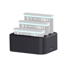 Caricabatterie rapido per batterie Insta360 X3 / One X2 Tri-Slot (nero)