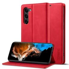 Per Samsung Galaxy S23 5G LC.IMEEKE Custodia per telefono in pelle opaca ultra sottile con forte magnetismo (rosso)