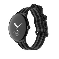 Per Google Pixel Watch cinturino con fibbia in acciaio intrecciato in nylon (bianco e nero + nero)