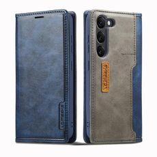 Per Samsung Galaxy S23 5G LC.IMEEKE LC-001 Custodia per telefono in pelle smerigliata abbinata ai colori (blu)