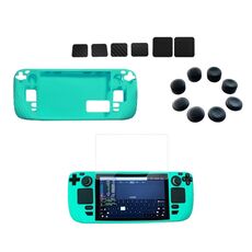 Custodia protettiva per console di gioco in silicone antiurto per Steam Deck (ciano)