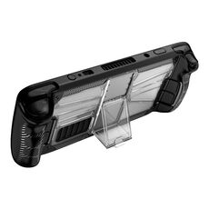 Per Steam Deck Custodia protettiva antiurto per PC + console di gioco in TPU con supporto (nero + trasparente)