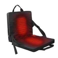 Cuscino pieghevole riscaldato da campeggio portatile da esterno, dimensioni: 33x38x4 cm (nero)