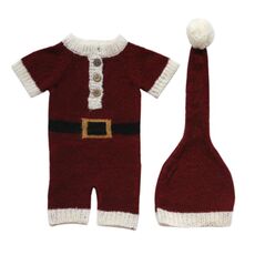 Abbigliamento fotografico per neonato Modellazione a tema natalizio Cappello in mohair + tuta (Neonato)
